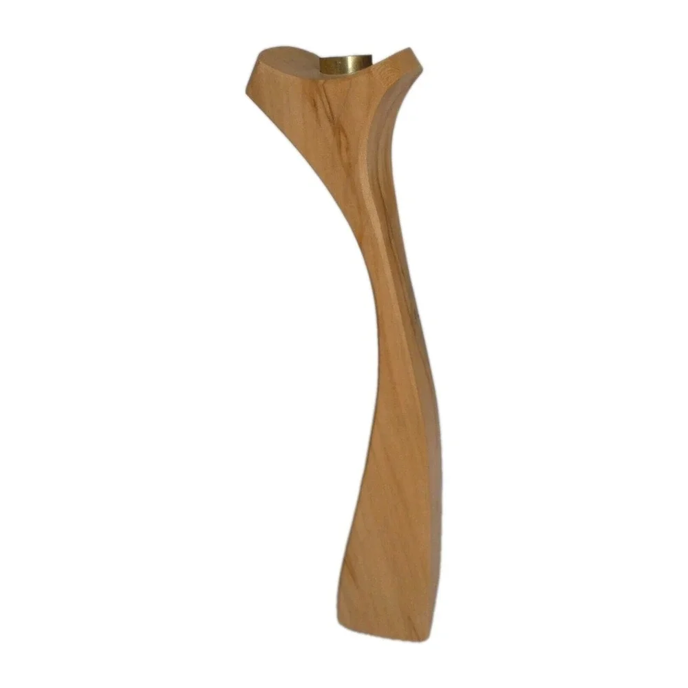 Hand Carved Wood Candlestick 80s Danish Modern Mark Strom 15